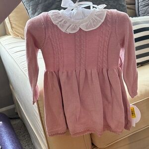 Edgehill Collection Pink and White Sweaters with Ruffle Details